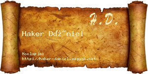 Haker Dániel névjegykártya